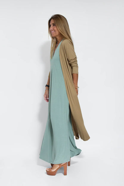 Robe Femme Coton Doux et Confortable avec Gilet