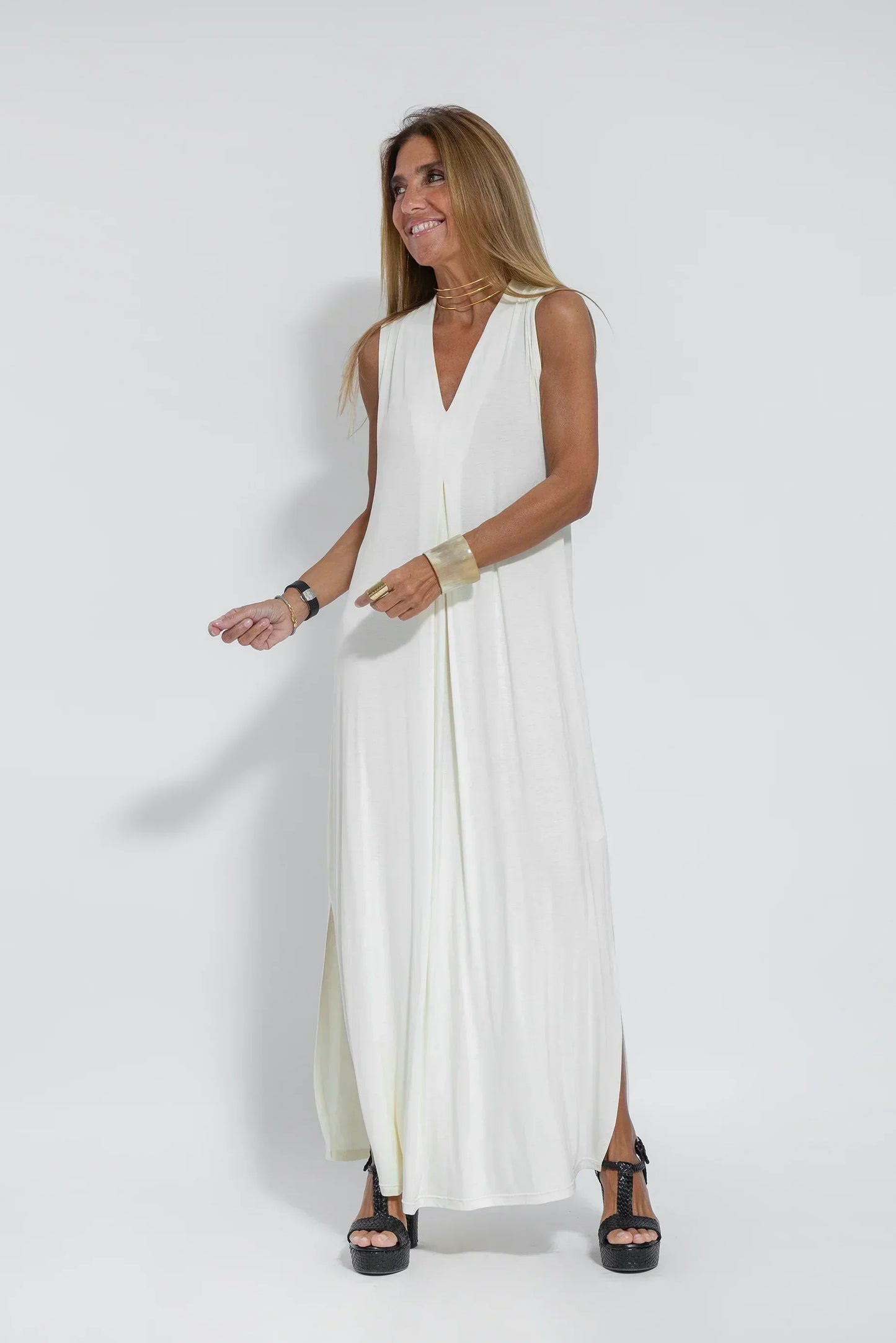 Robe Femme Coton Doux et Confortable avec Gilet