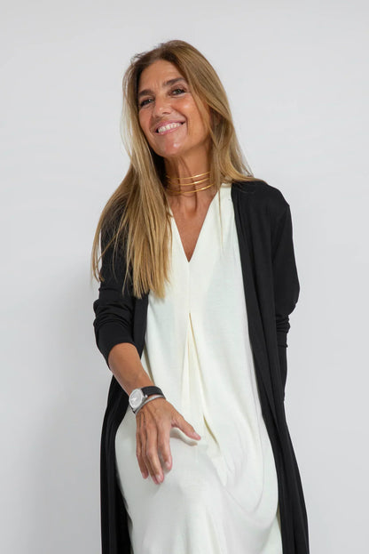 Robe Femme Coton Doux et Confortable avec Gilet