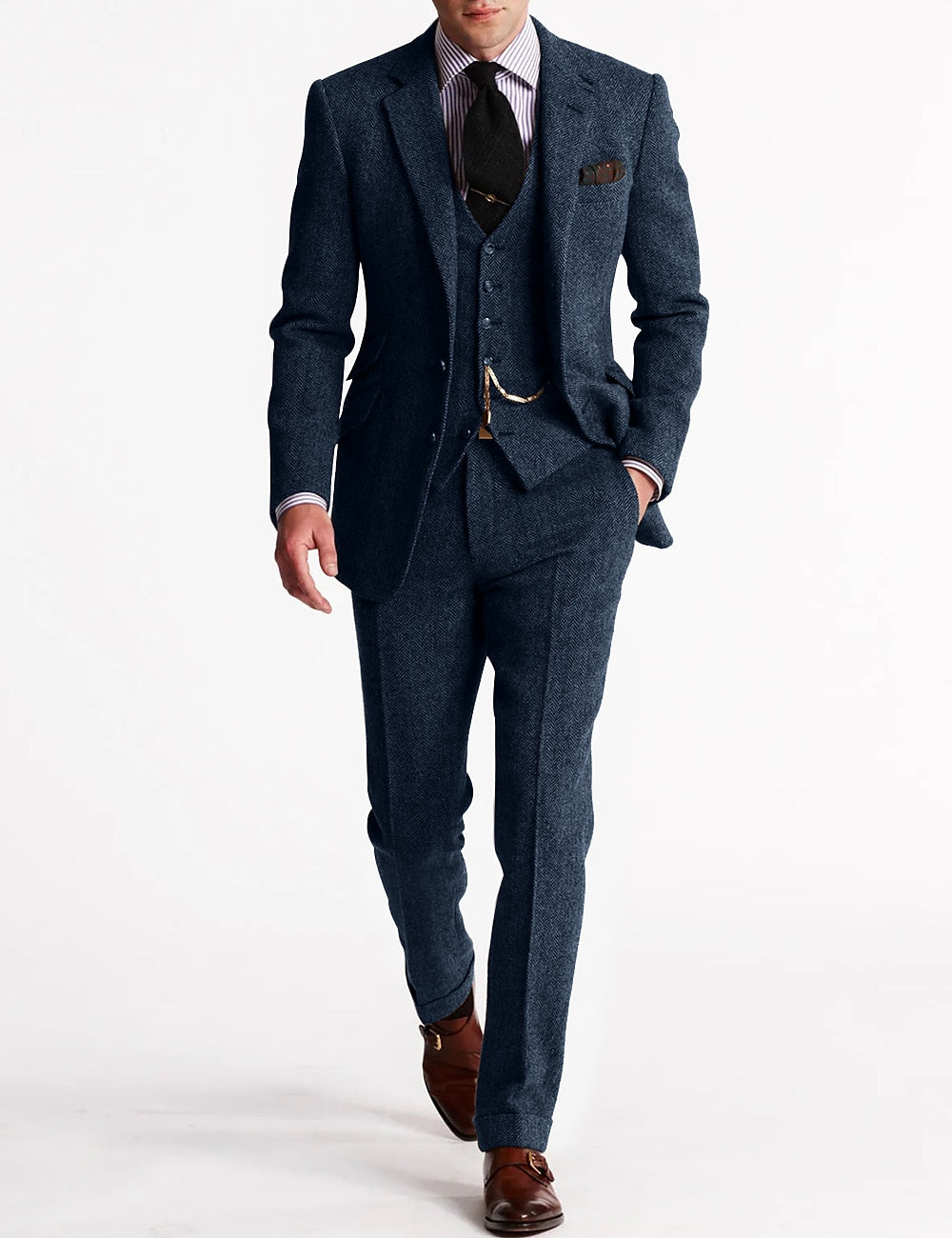 Costume Homme 3 Pièces Noir Classique Taille Personnalisée