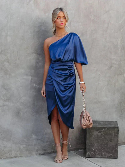 Robe Asymétrique Femme Taille Mi-Longue