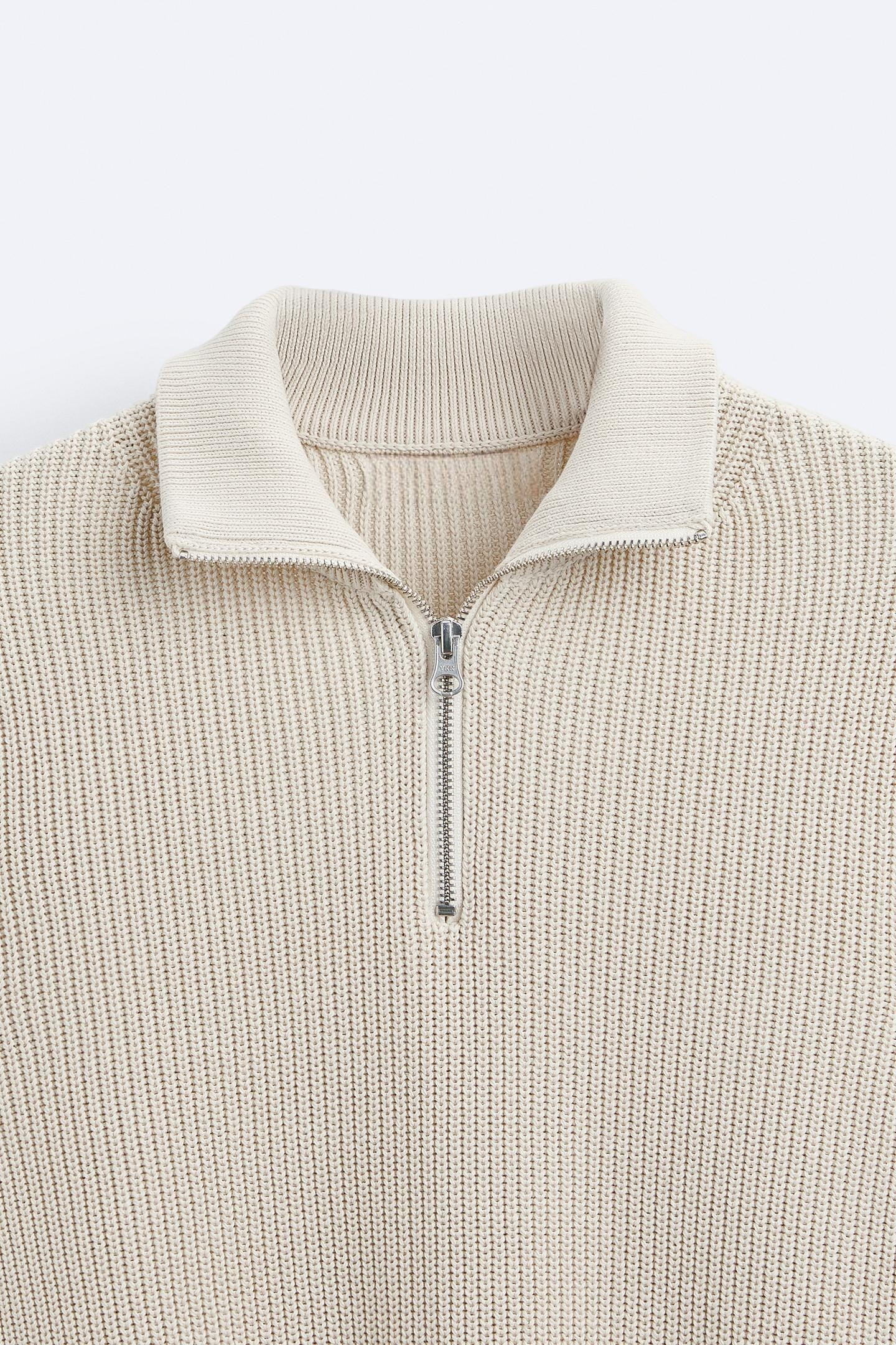 Pull à Capuche avec Fermeture Éclair et Col Contraste