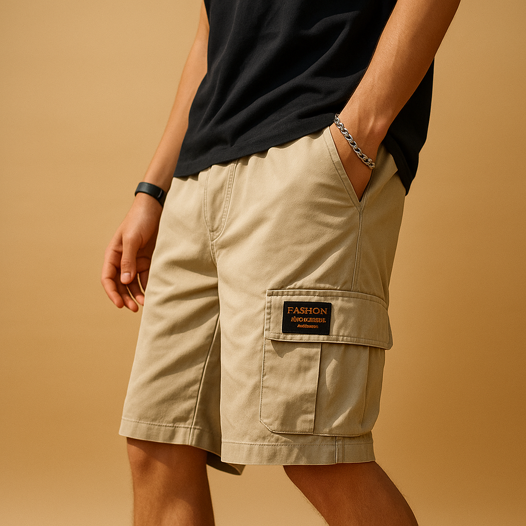 Pantalon Chino Court Multi-Poches Décontracté