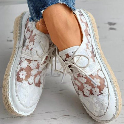 Chaussures Femmes Mocassins Confort Floral avec Semelle Épaisse