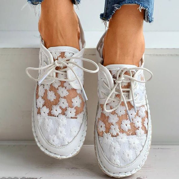 Chaussures Femmes Mocassins Confort Floral avec Semelle Épaisse - PanierRoyale