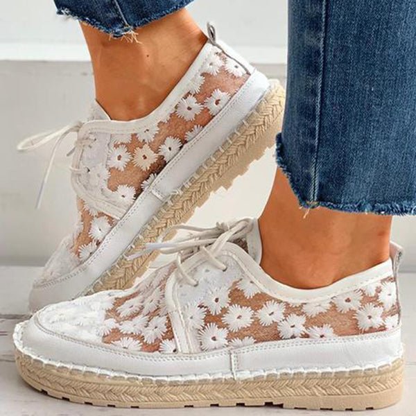 Chaussures femme à fleurs décontractées et tendance