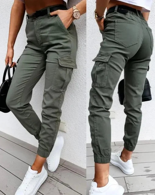 Pantalon Cargo Femme Chic avec Poches Multi-Fonctions - PanierRoyale
