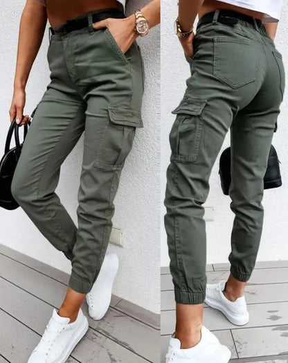 Pantalon Cargo Femme Chic avec Poches Multi-Fonctions - PanierRoyale