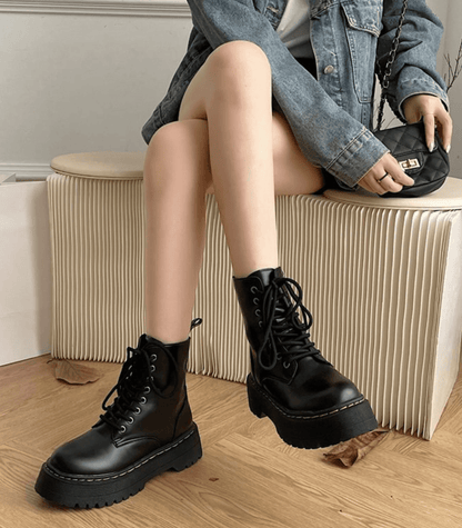 Bottines Élégantes en Cuir pour Femme, Confortables et Chic