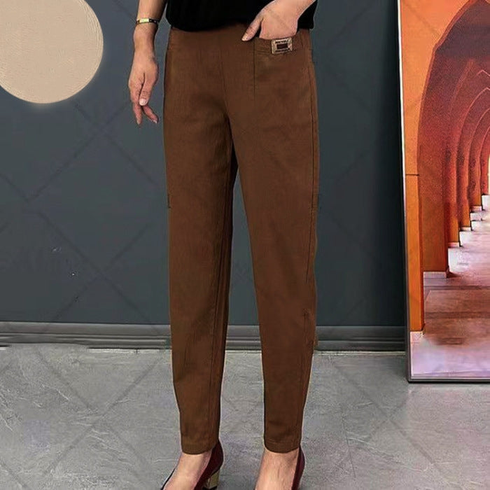 Pantalon Femme Coton Confort - Coupe Relâchée et Résistant