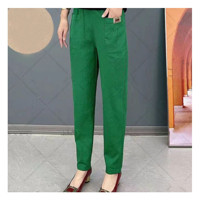 Pantalon Femme Coton Confort - Coupe Relâchée et Résistant
