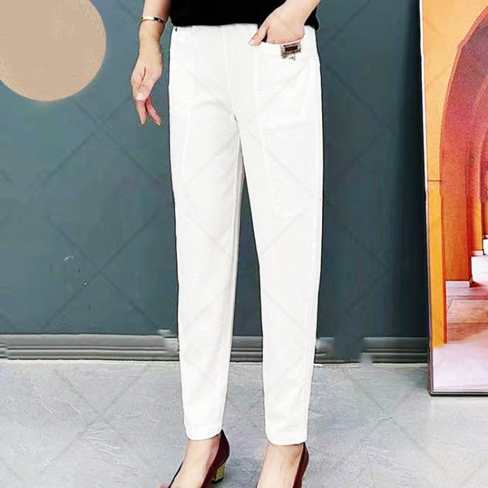 Pantalon Femme Coton Confort - Coupe Relâchée et Résistant