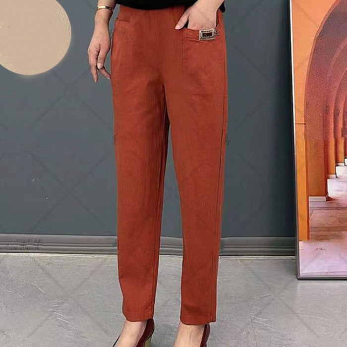 Pantalon Femme Coton Confort - Coupe Relâchée et Résistant