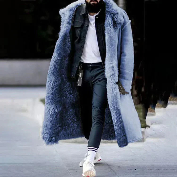 Veste D'hiver Polaire Homme avec Capuchon et Doublure Chaude