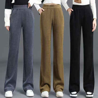 Pantalon large Confort avec ceinture élastique et poches latérales - PanierRoyale