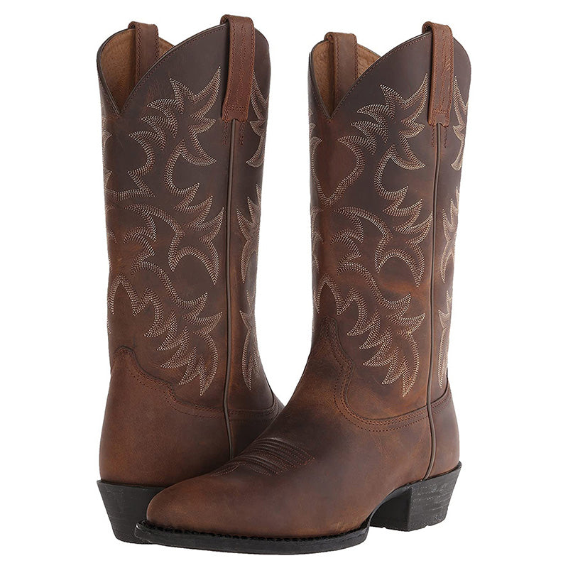 Bottes Cowboy Femmes Élégantes à Talons Bas - BerlinGlamour
