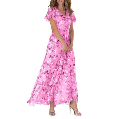 Robe Bohème Femme à Manches Bouffantes