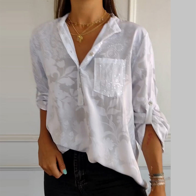 Chemisier femme manches courtes avec poche avant élégant - PanierRoyale