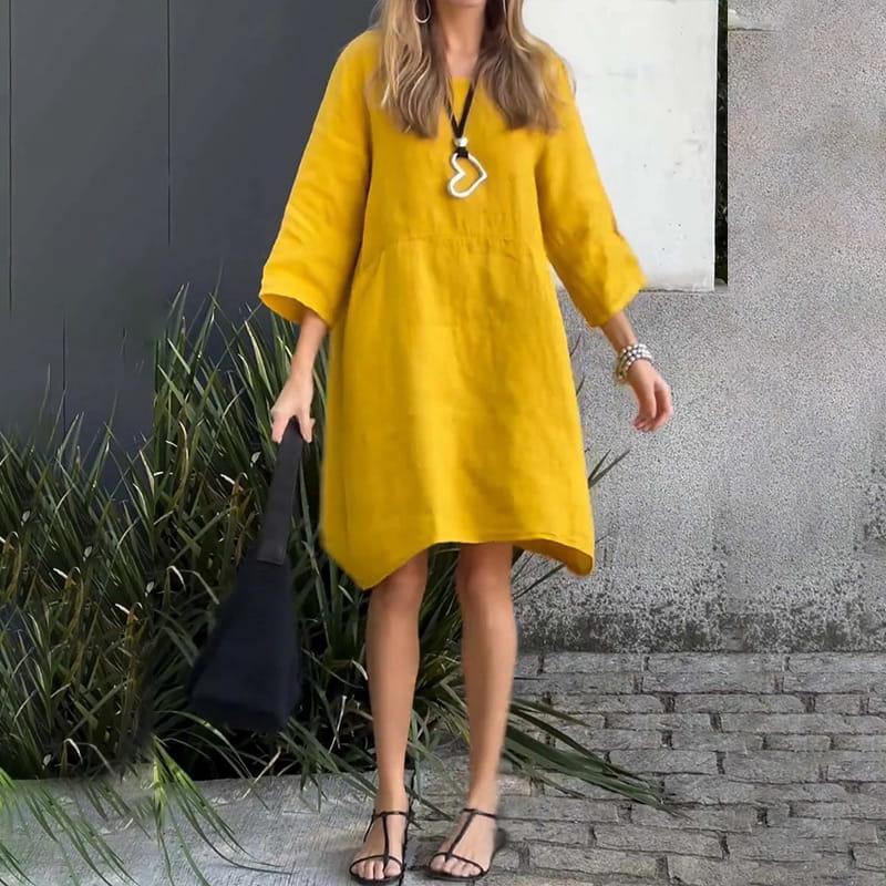 Robe Décontractée Chic avec Poches Taille Relaxe