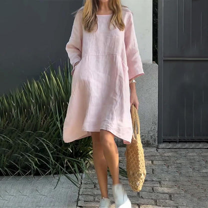 Robe Décontractée Chic avec Poches Taille Relaxe