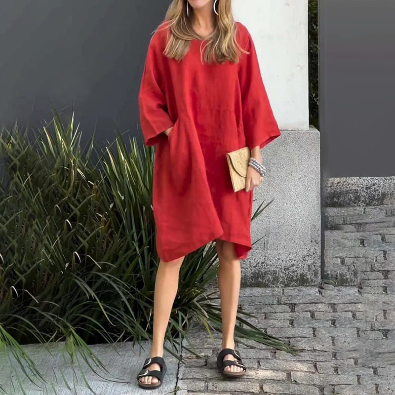 Robe Décontractée Chic avec Poches Taille Relaxe
