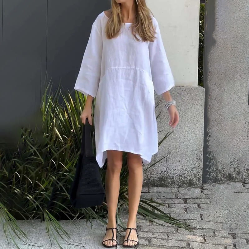 Robe Décontractée Chic avec Poches Taille Relaxe
