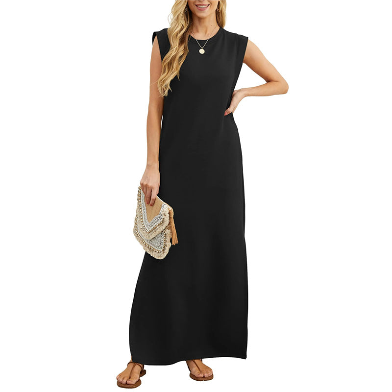 Robe Longue Femme Sans Manches Coupe Fluide - PanierRoyale