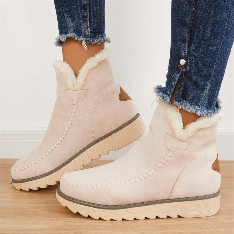 Bottes femme cuir doublure polaire chaudes et tendance - PanierRoyale