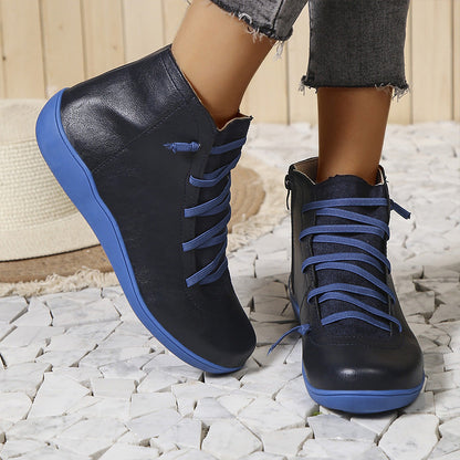 Bottes en Cuir Brun avec Fermeture Éclair