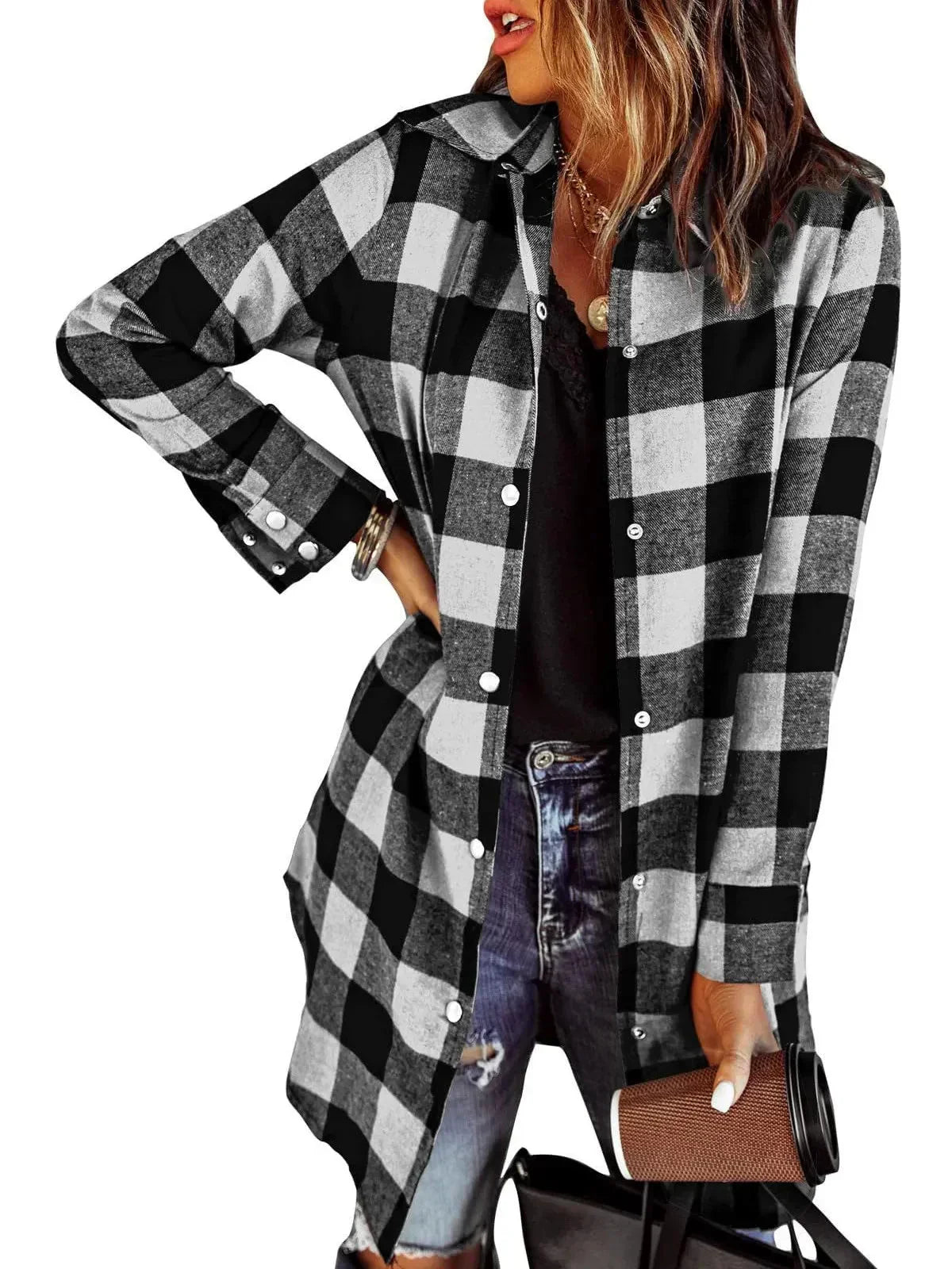 Surchemise Femme Coton Coupe Longue Style Casual