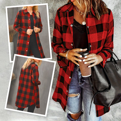 Surchemise Femme Coton Coupe Longue Style Casual