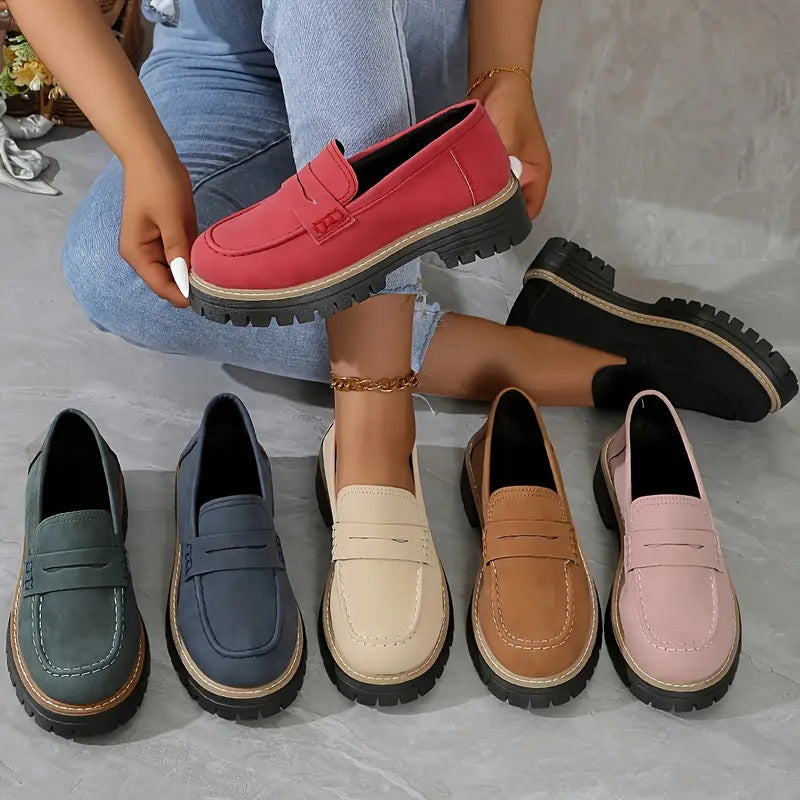 Mocassins Femme Semelle Épaisse Confortable Coupe Décontractée