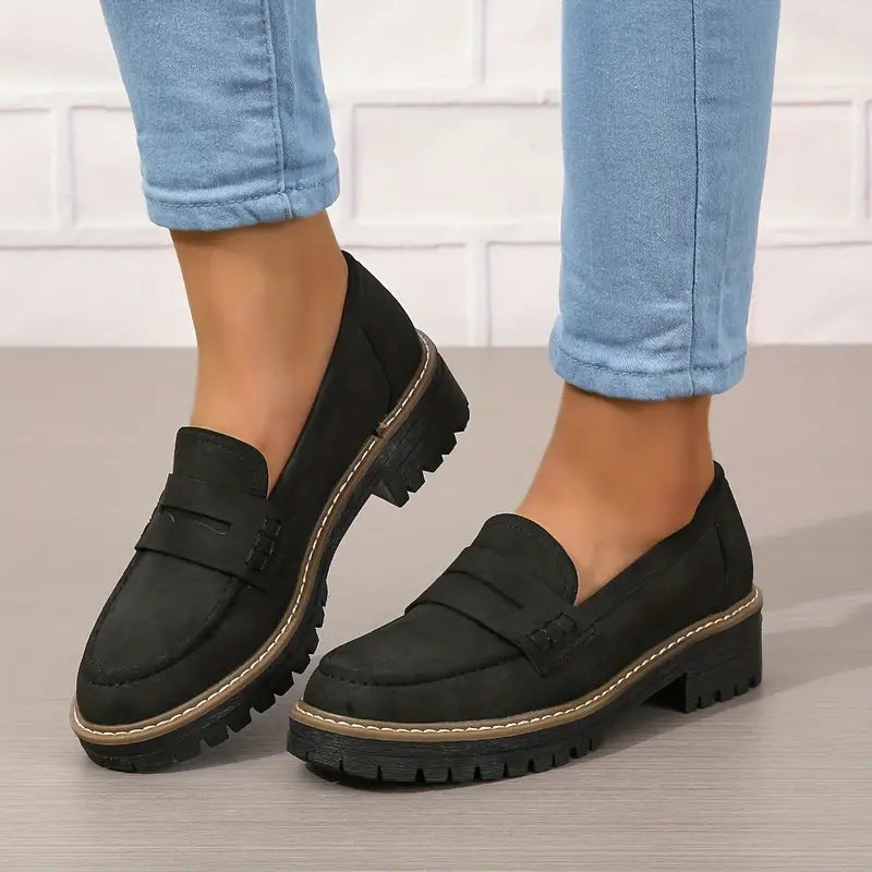 Mocassins Femme Semelle Épaisse Confortable Coupe Décontractée