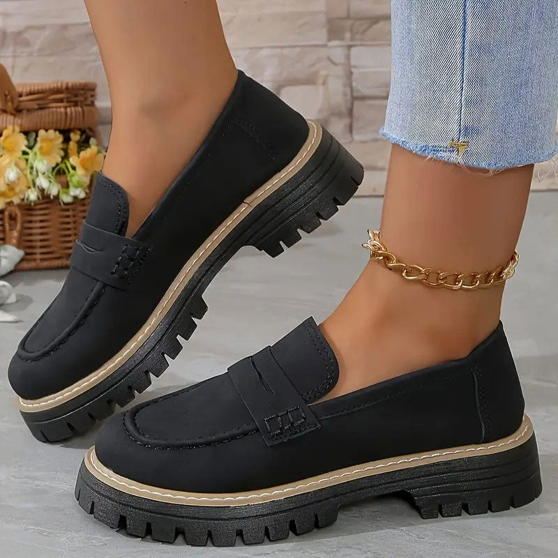 Mocassins Femme Semelle Épaisse Confortable Coupe Décontractée