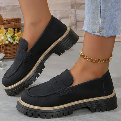 Mocassins Femme Semelle Épaisse Confortable Coupe Décontractée