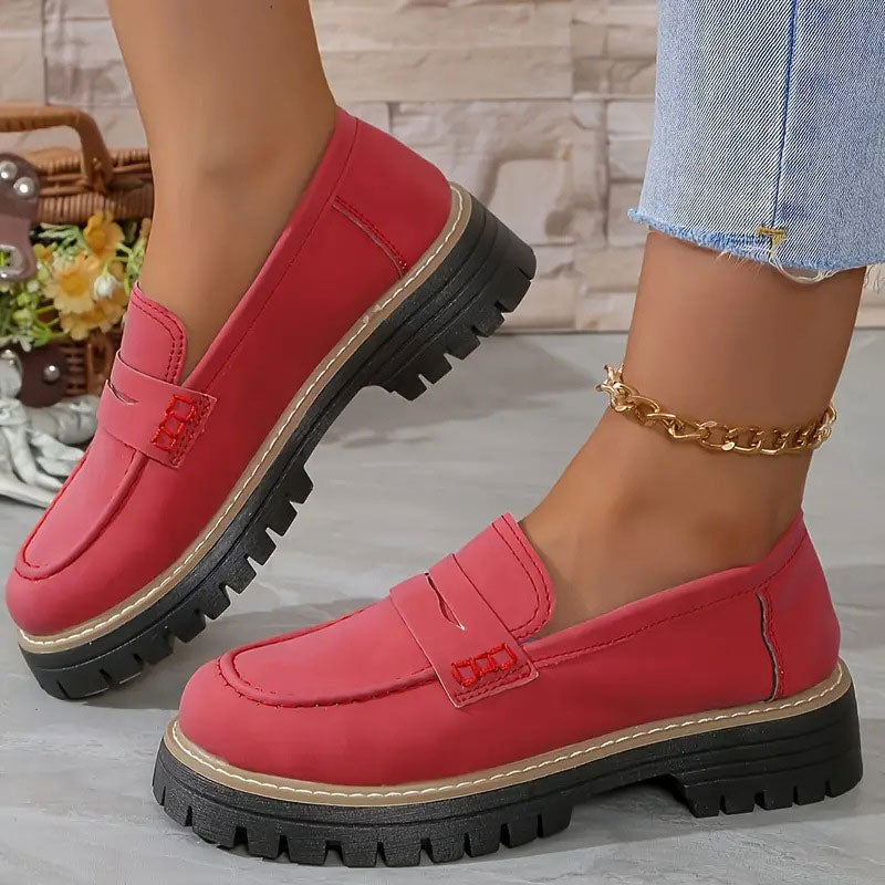 Mocassins Femme Semelle Épaisse Confortable Coupe Décontractée