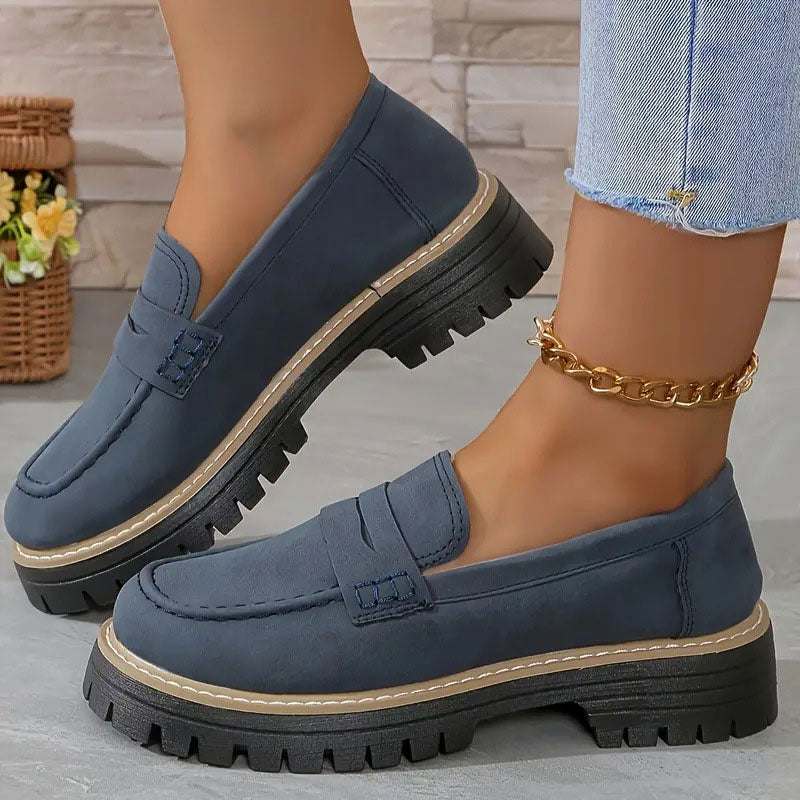 Mocassins Femme Semelle Épaisse Confortable Coupe Décontractée