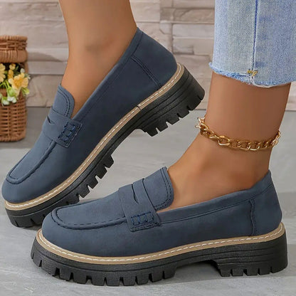 Mocassins Femme Semelle Épaisse Confortable Coupe Décontractée