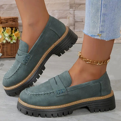 Mocassins Femme Semelle Épaisse Confortable Coupe Décontractée