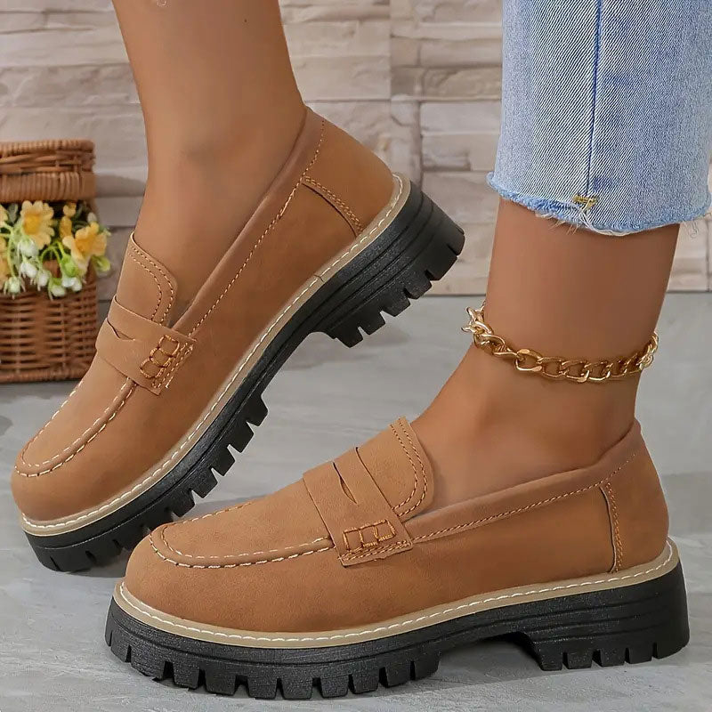 Mocassins Femme Semelle Épaisse Confortable Coupe Décontractée