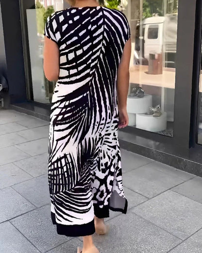 Robe midi Femme Coton Décontractée Coupe Droite