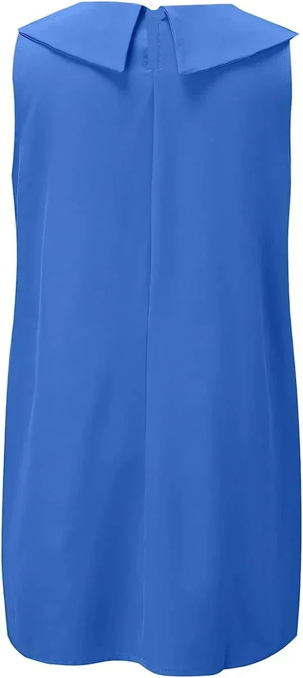 Robe Femme Coton Lin Col Montant Coupe Fluide Manches Courtes