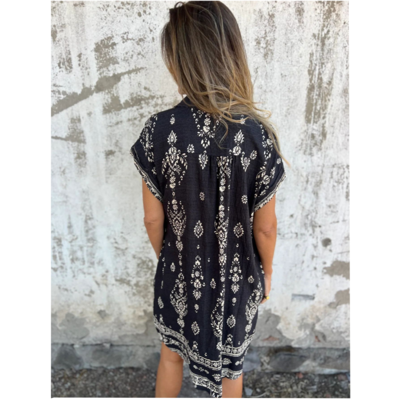 Robe Femme Fluide Imprimée Coupe Ample Poches