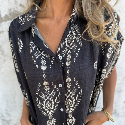 Robe Femme Fluide Imprimée Coupe Ample Poches