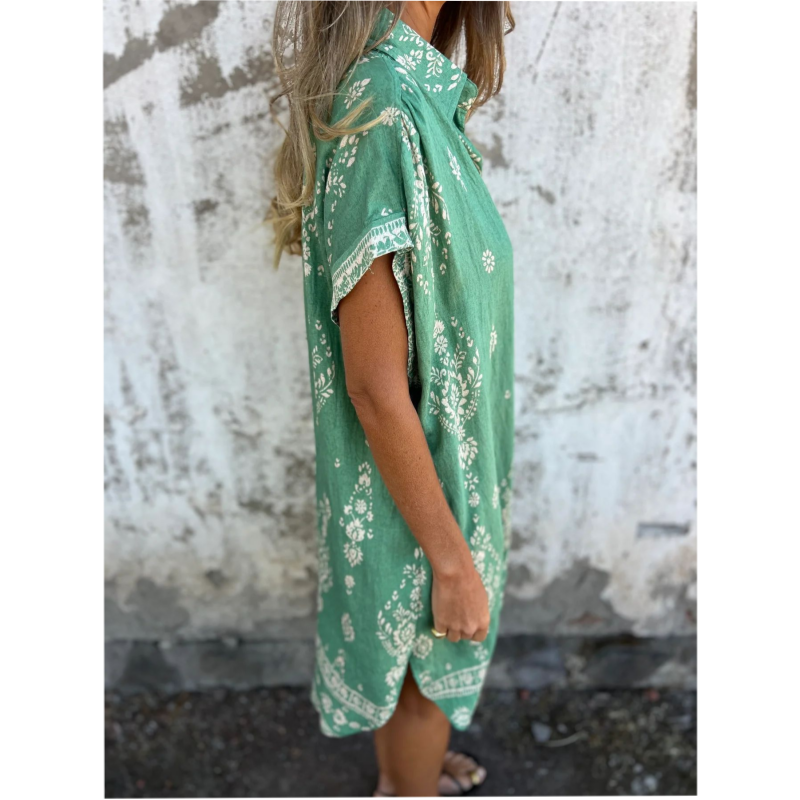 Robe Femme Fluide Imprimée Coupe Ample Poches