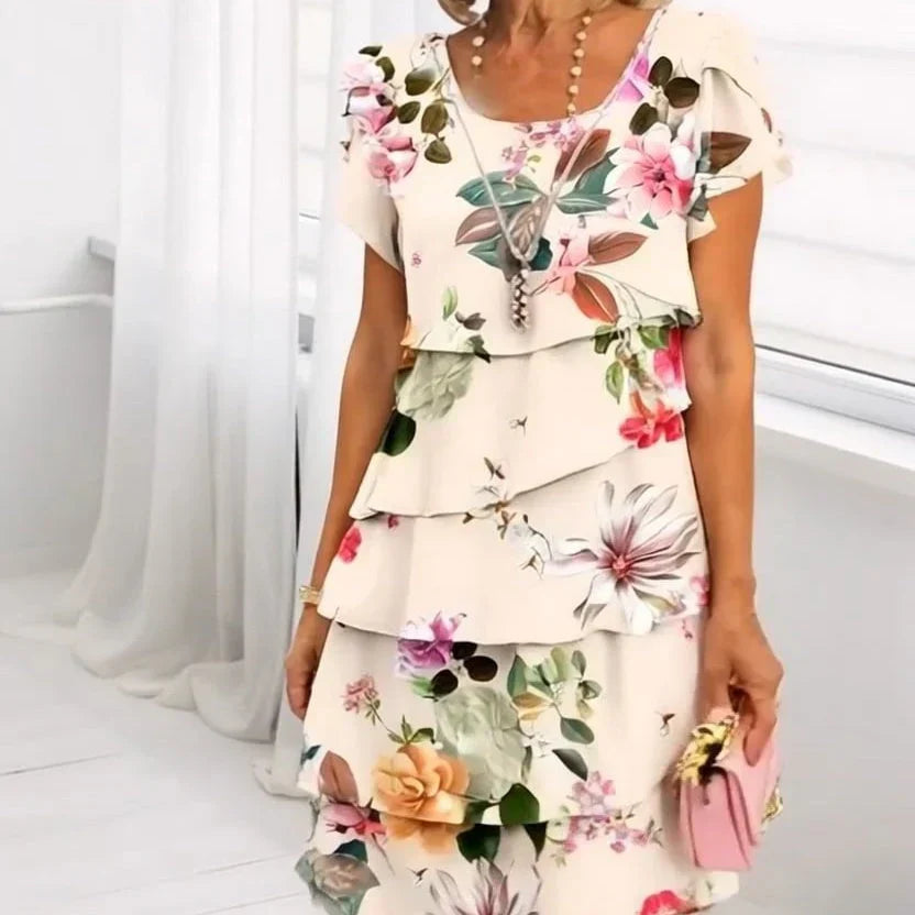 Robe Femme Tissu Léger Coupe Fluide Volants - PanierRoyale