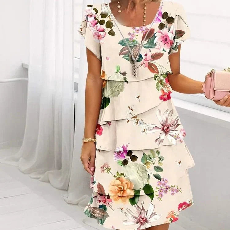 Robe Femme Tissu Léger Coupe Fluide Volants