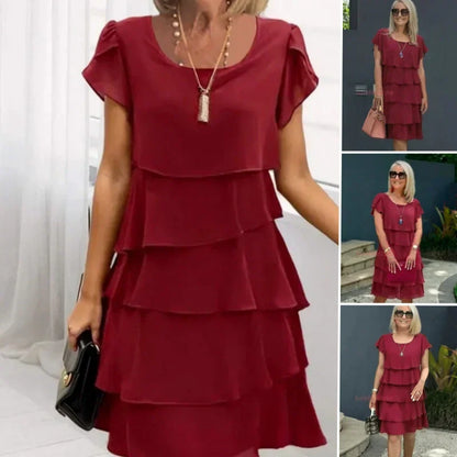 Robe Femme Fluide Volants Coupe Ajustée