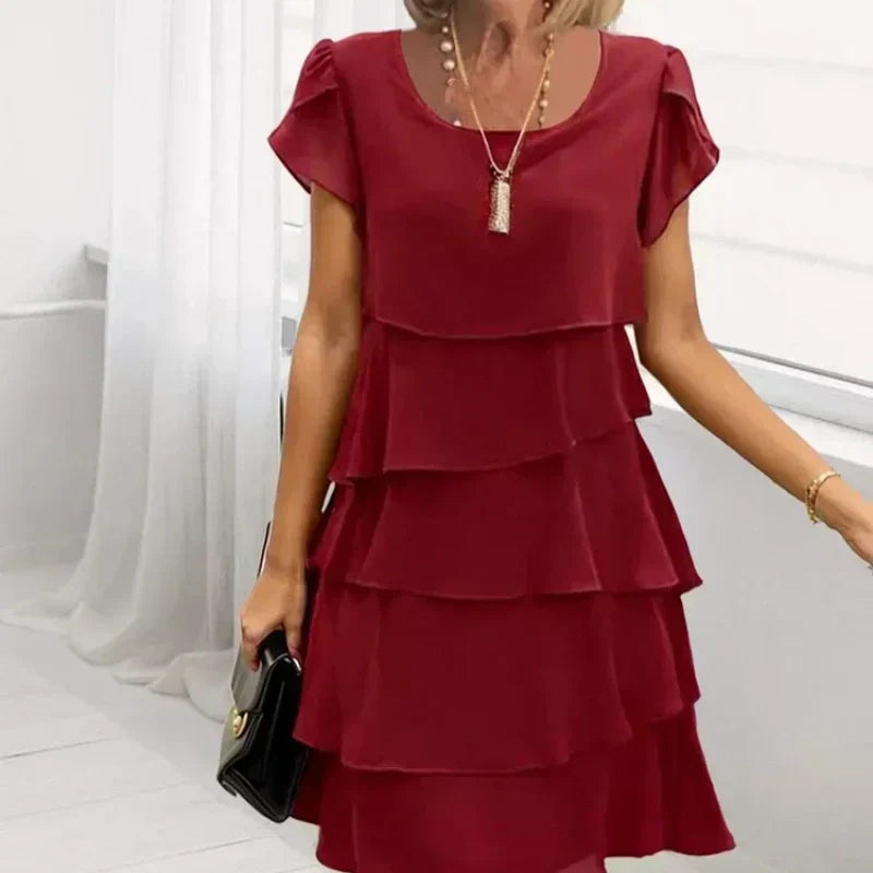 Robe Femme Fluide Volants Coupe Ajustée