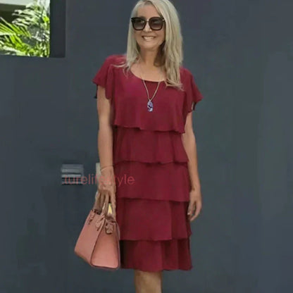 Robe Femme Fluide Volants Coupe Ajustée
